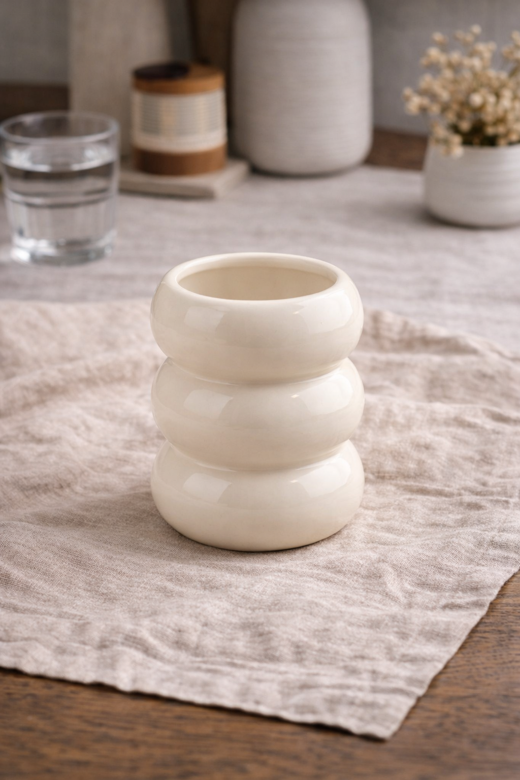 Wave Bubble Tasse - Creme - 2 Stück - 400ml