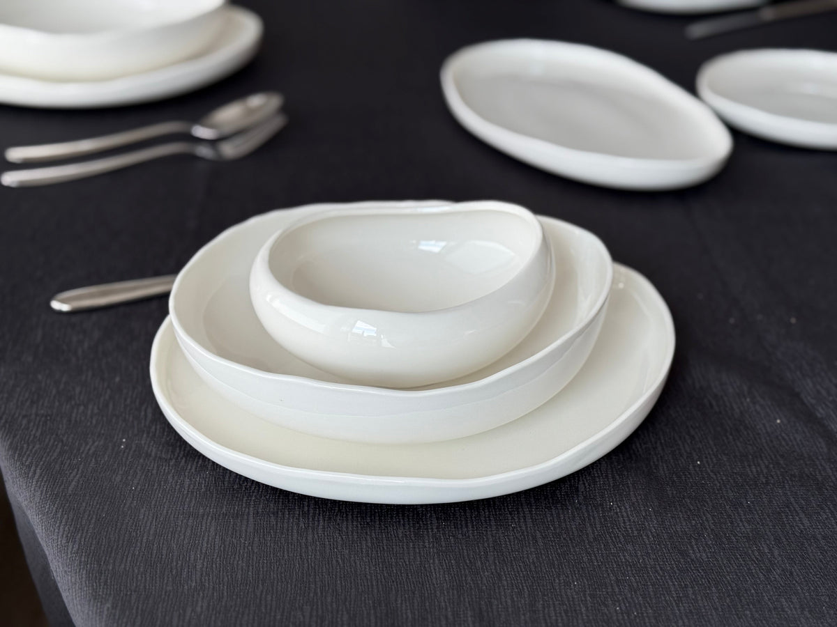 Bricard Barles 6 kişilik 25 parça beyaz yemek takımı