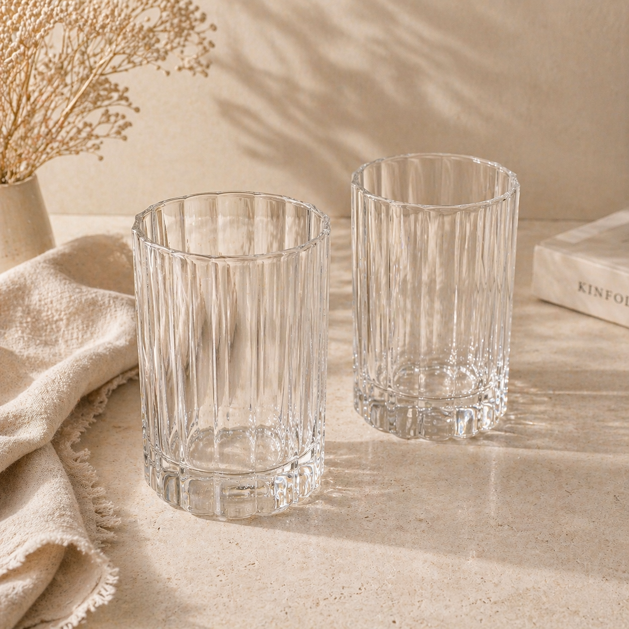 Luno çiçek desenli içecek bardağı | 2 adet | 300 ml