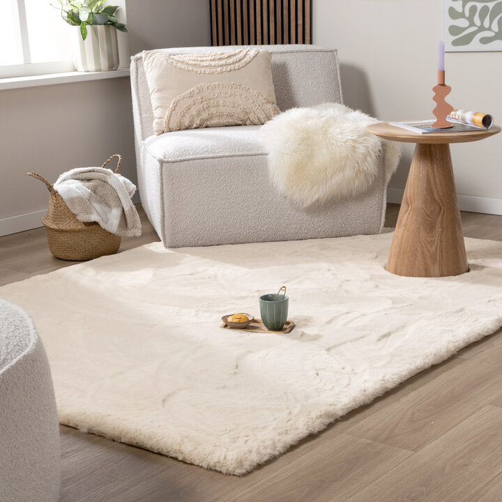 Fluffy vloerkleed Beige