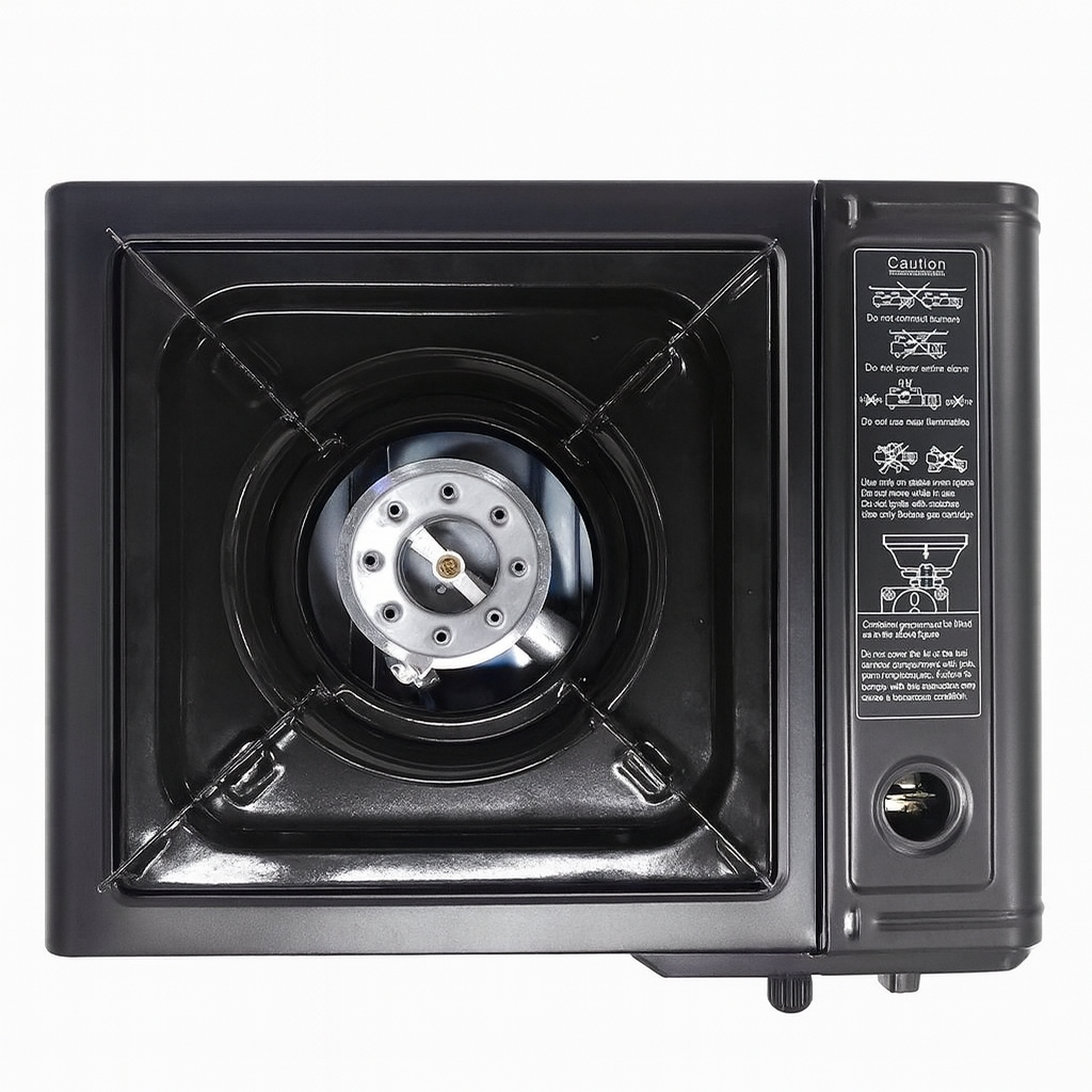 Draagbare gasfornuis + 4 gasflessen