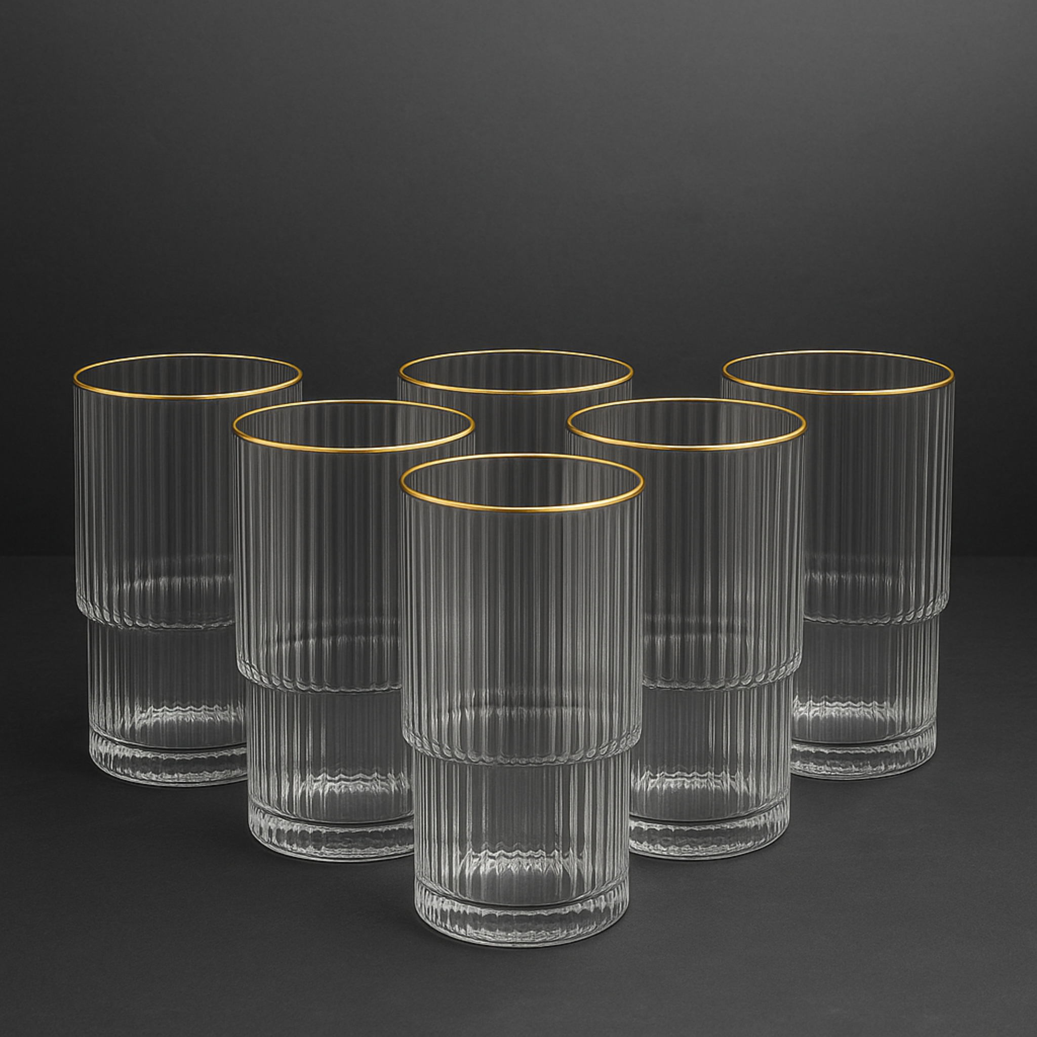 Ribble glazen gold set van 6