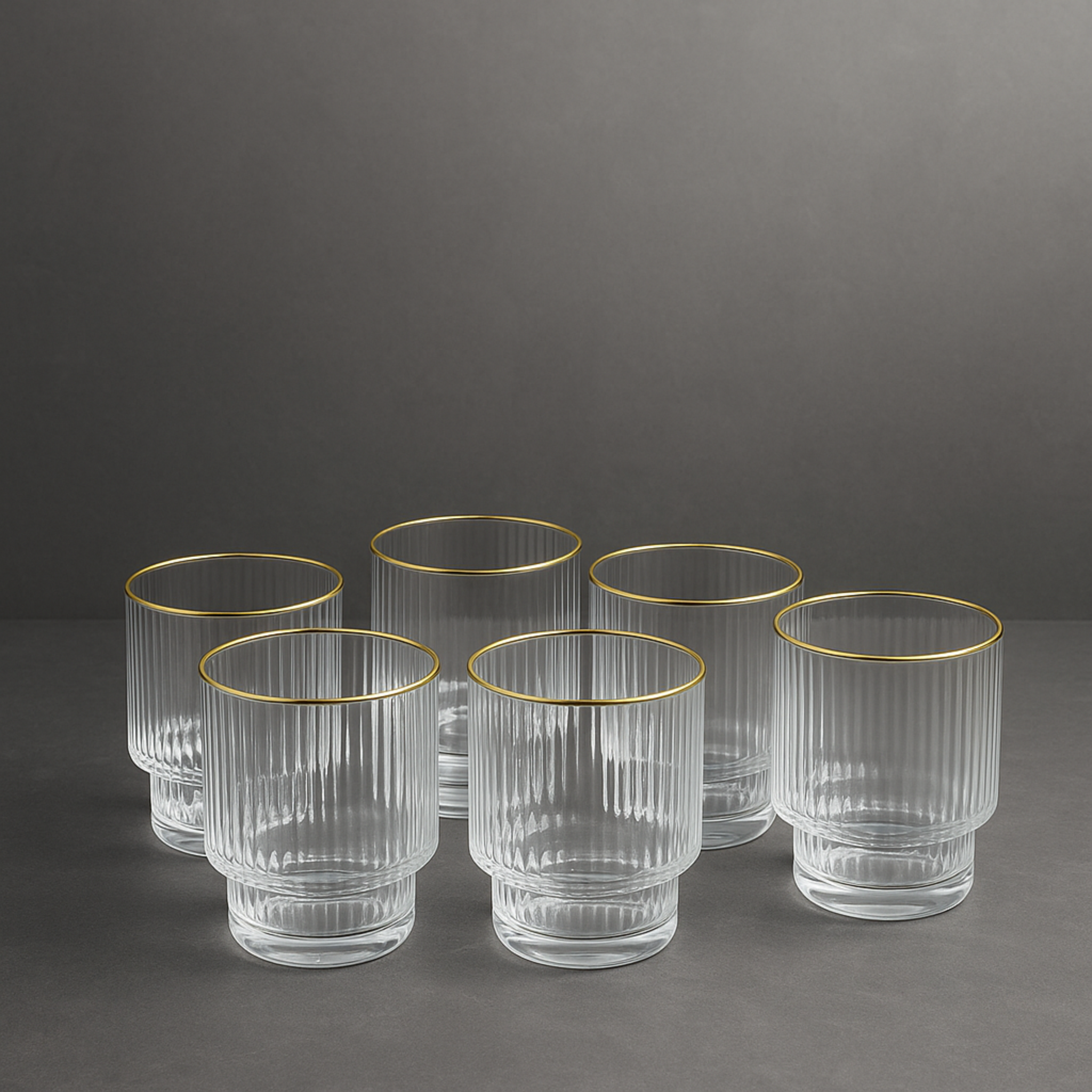 Ribble glazen gold set van 6