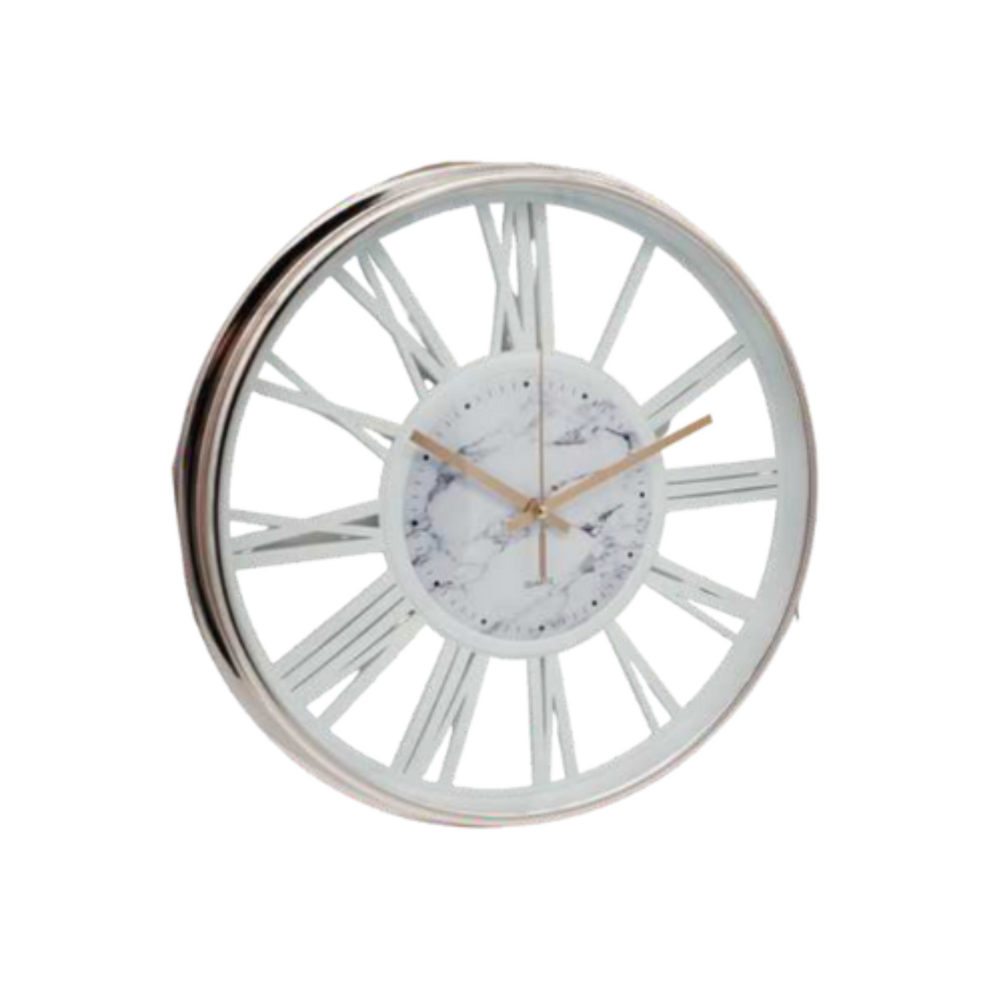 Wanduhr Bronze weiß