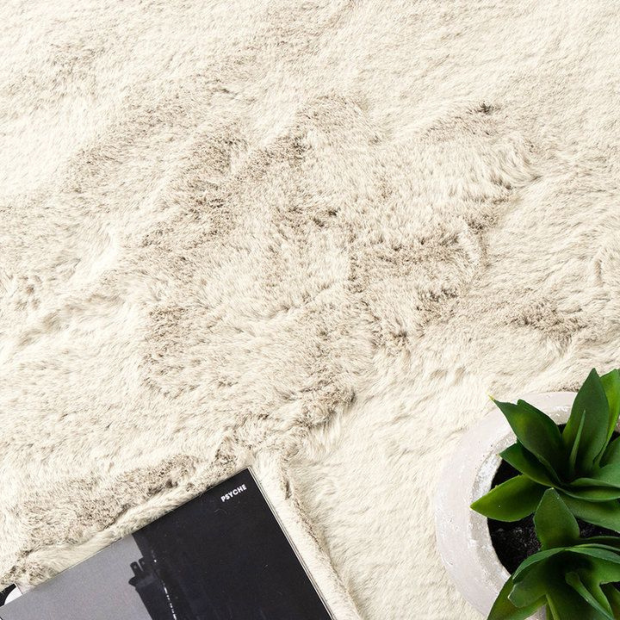 Fluffy vloerkleed Beige