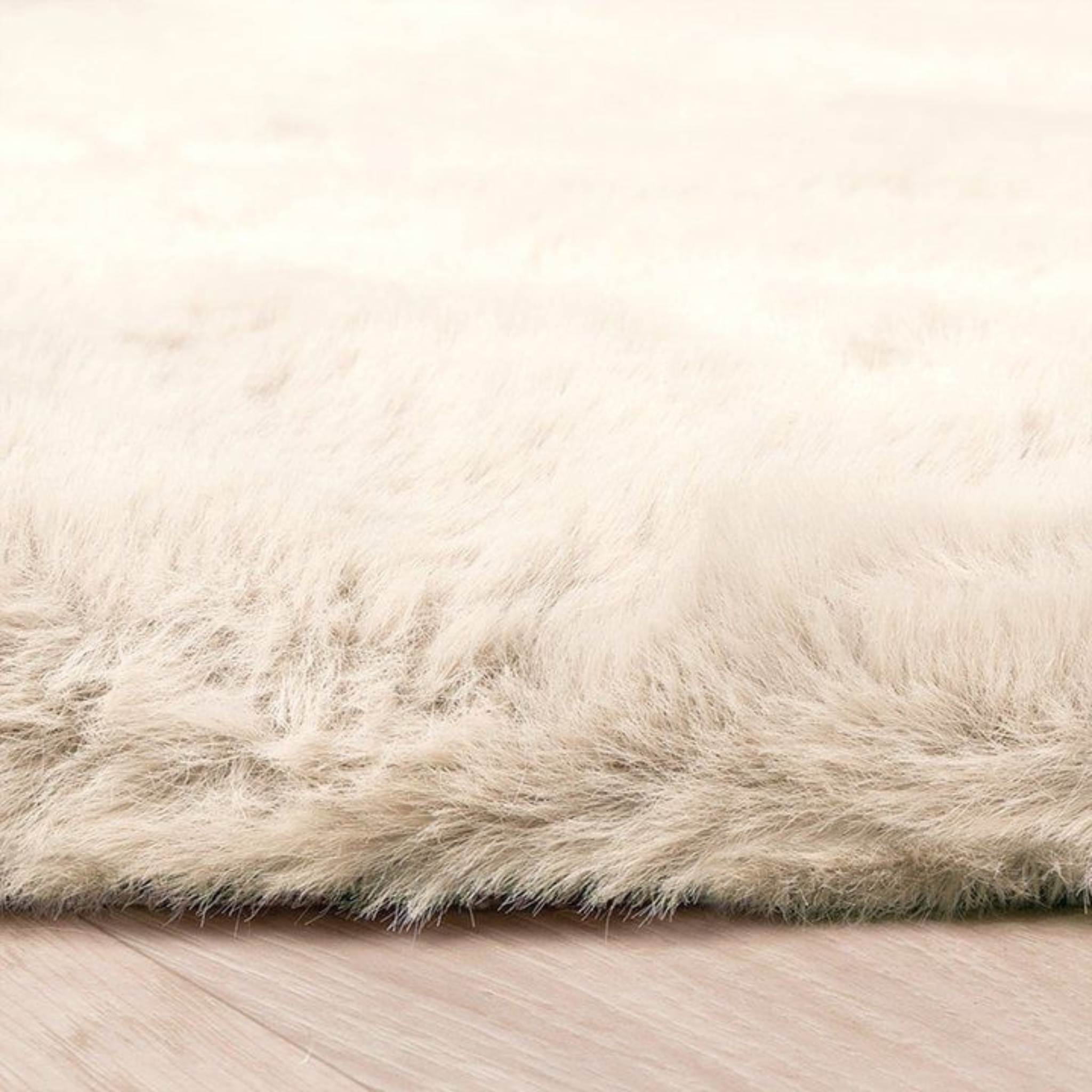 Fluffy vloerkleed Beige
