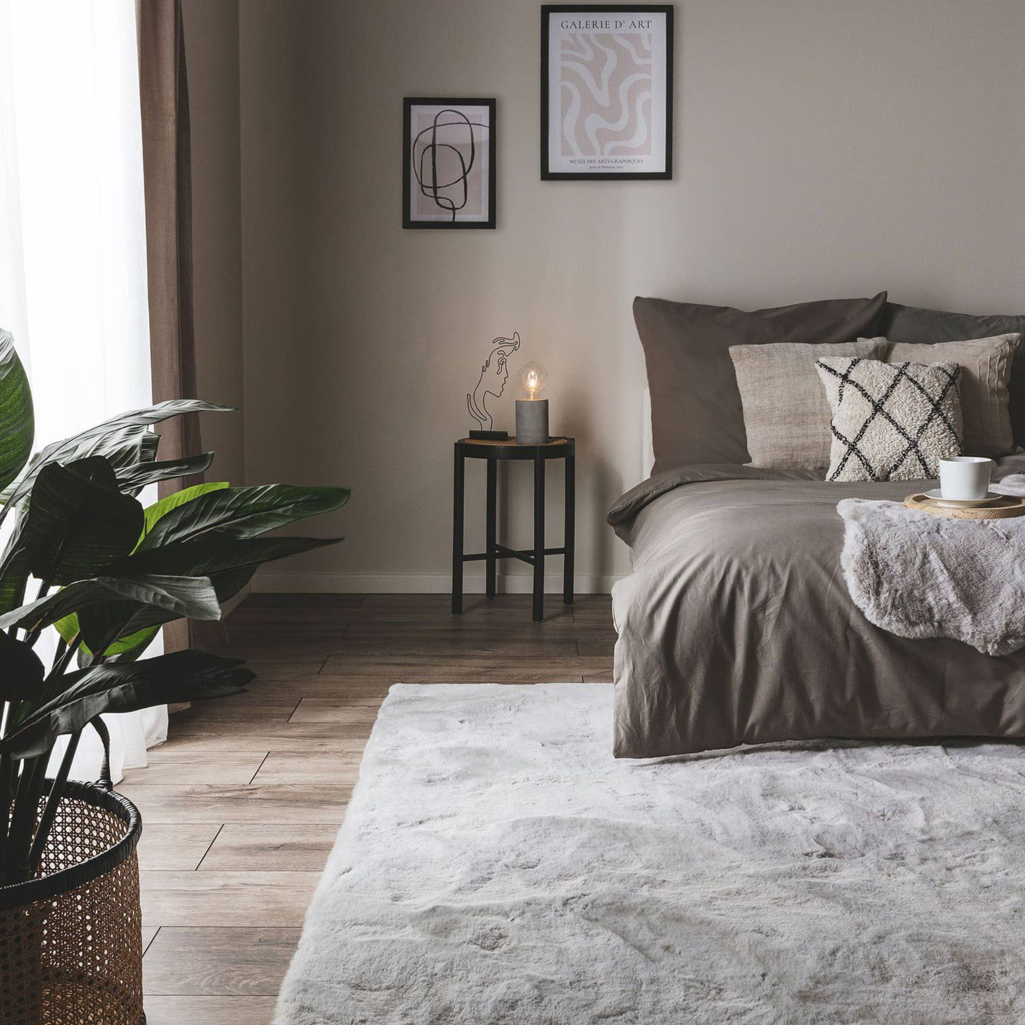 Fluffy vloerkleed Grijs