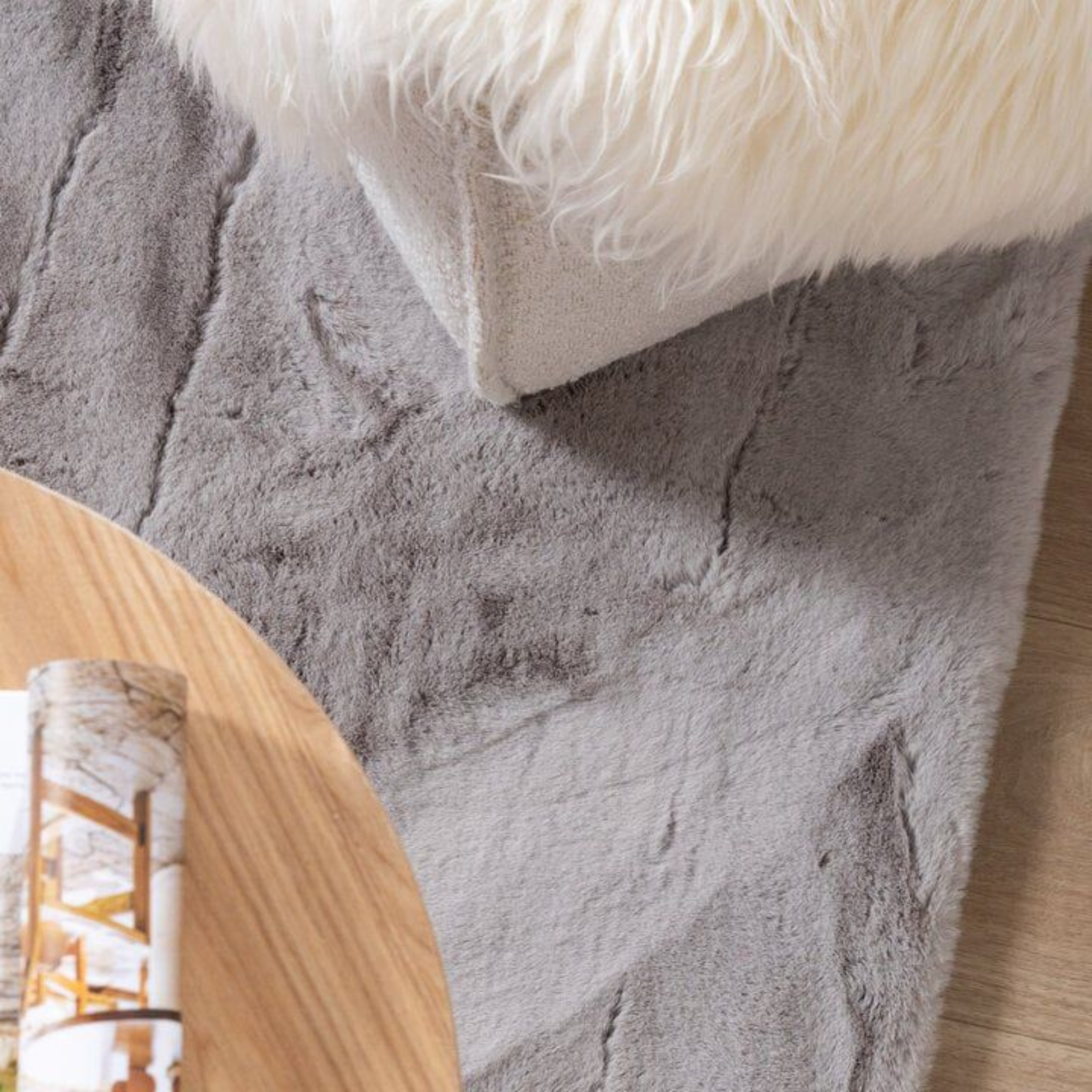 Fluffy vloerkleed Grijs