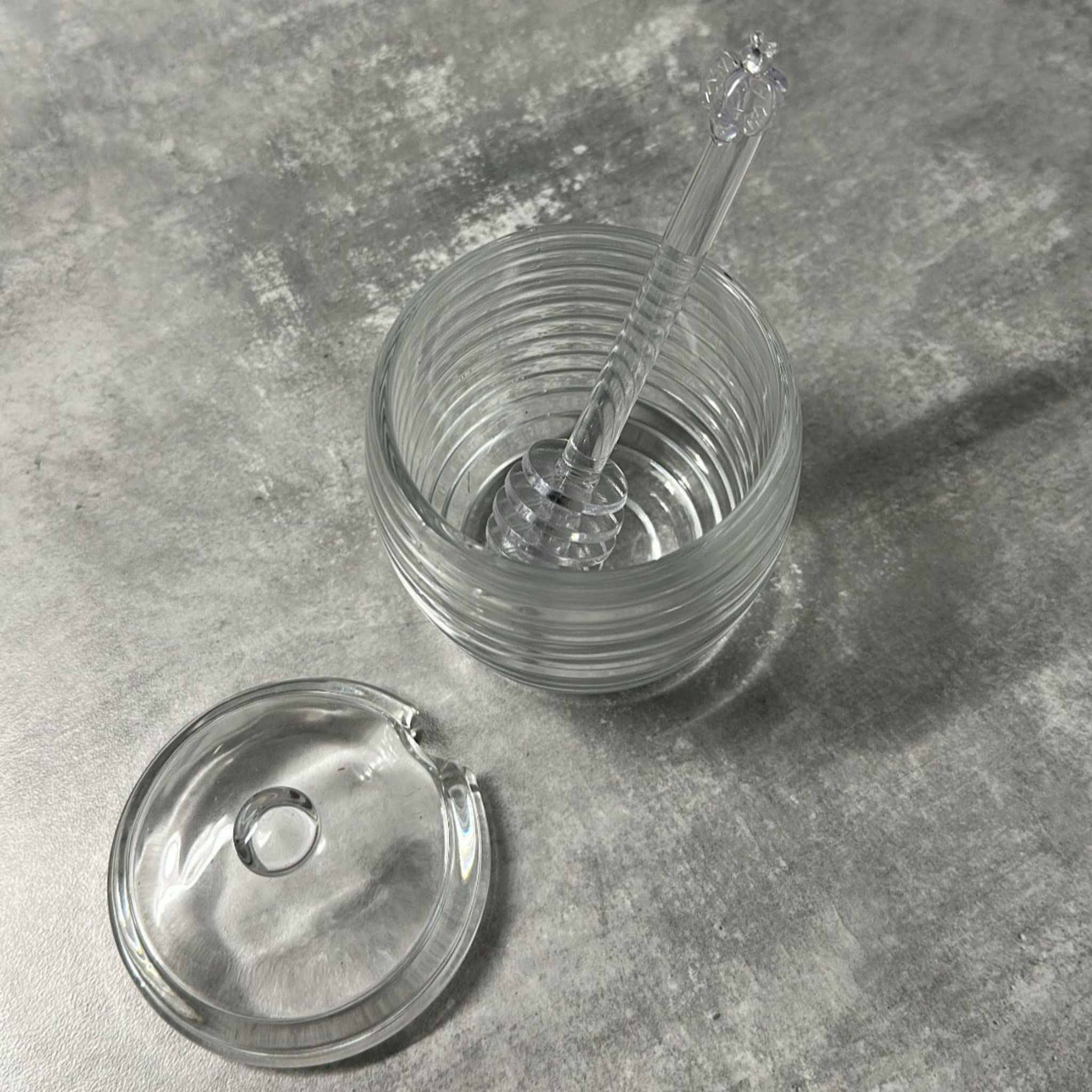 Miel-glazen Honingpot