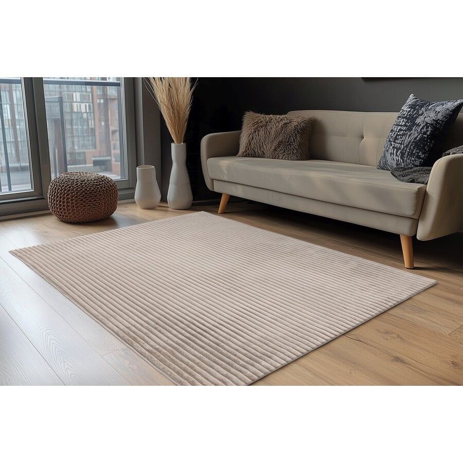 Plush vloerkleed taupe