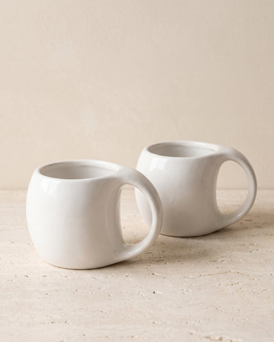 Aluré Keramieken Mok | 2 stuks | wit