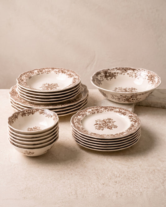 Vintage - Serviesset - 25 Delig - Taupe