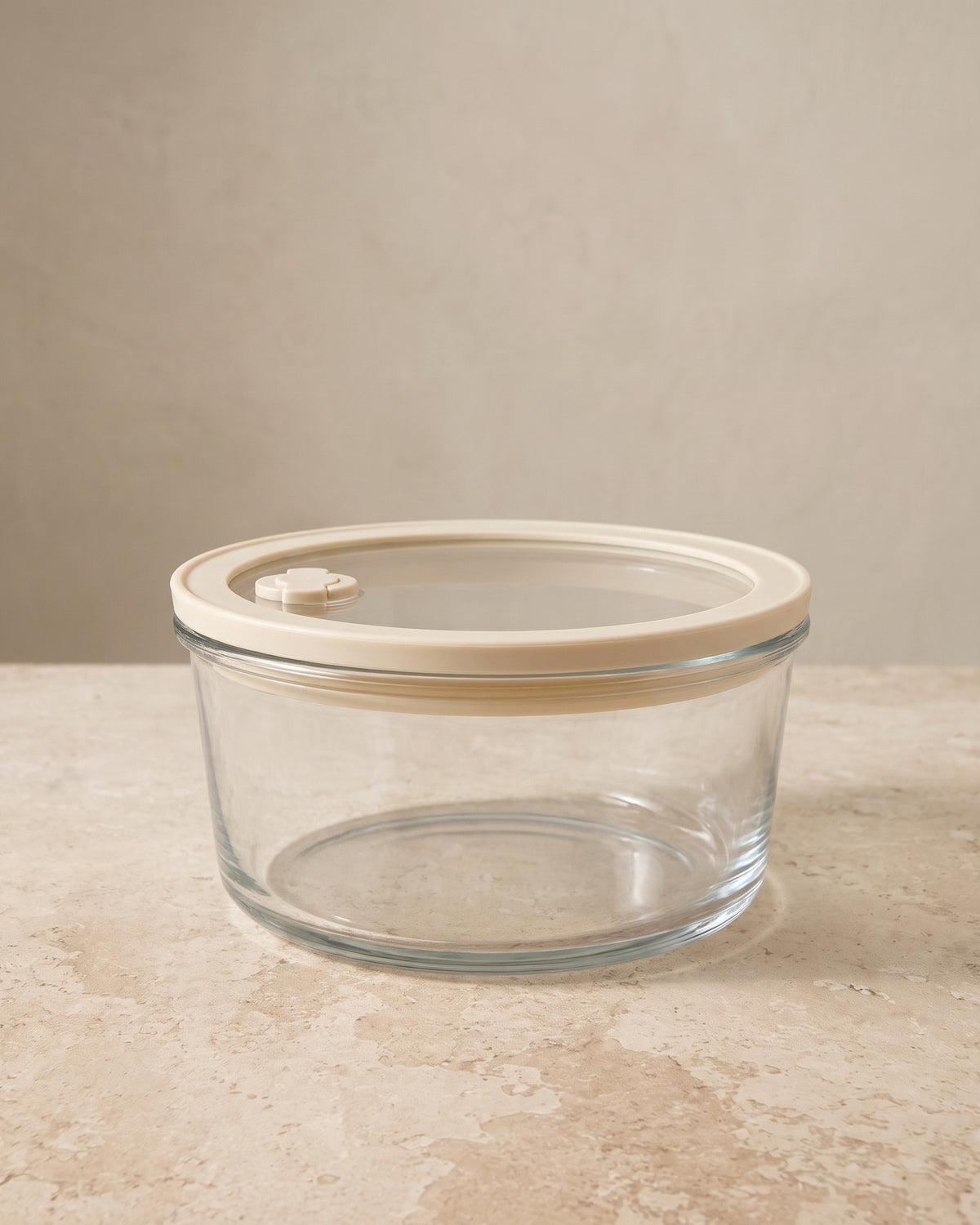 Vershoudbak rond |  950 ml | Beige-transparant