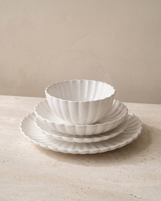 Daisy lotus serviesset | 24-delig | wit