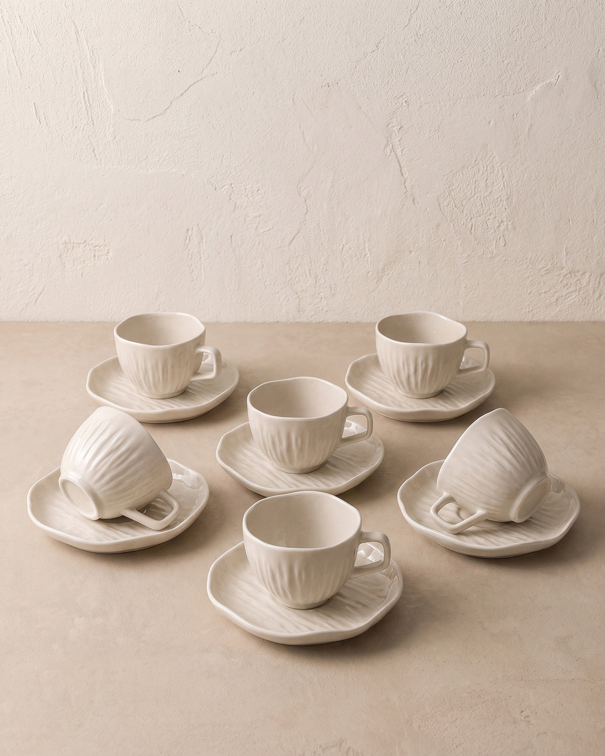Cermico - Koffieset - Beige - 12 delig - 200ml