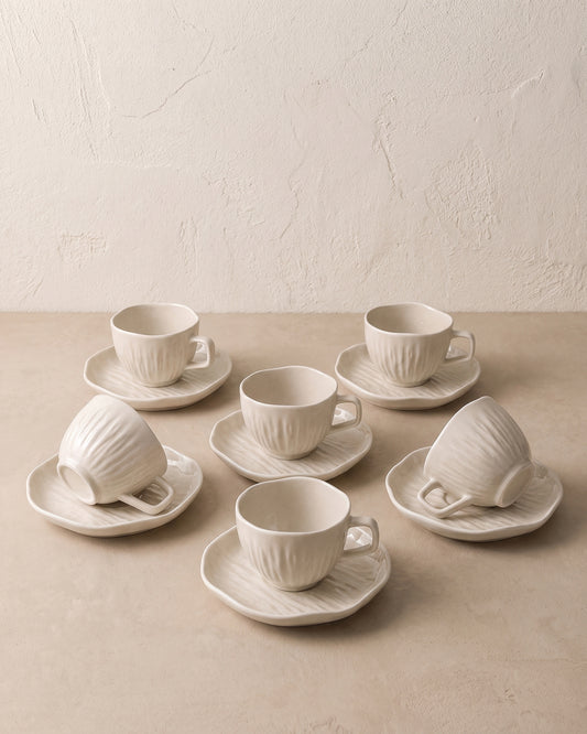 Cermico - Koffieset - Beige - 12 delig - 200ml