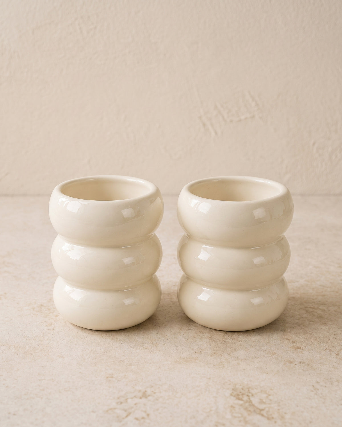 Wave Bubble Mok - Creme - 2 stuks - 400ml