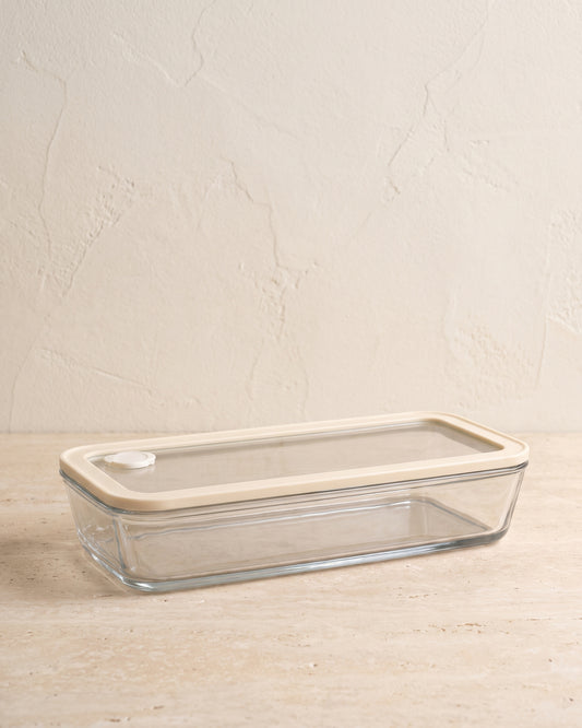 Vershoudbak Plat Lang |  2600ml | Beige-transparant