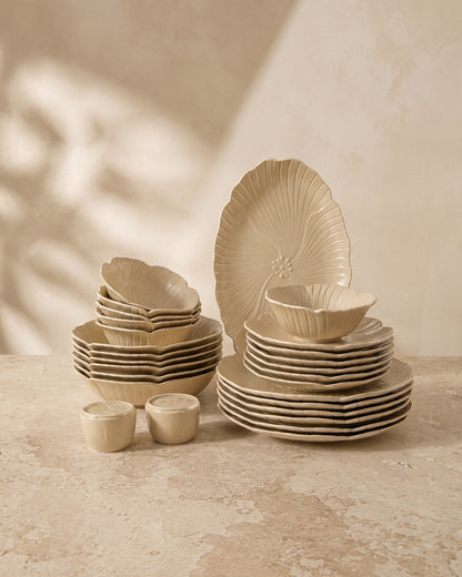 Bricard Florange Dinerset Taupe – 27-Delig Porseleinen Serviesset voor 6 Personen