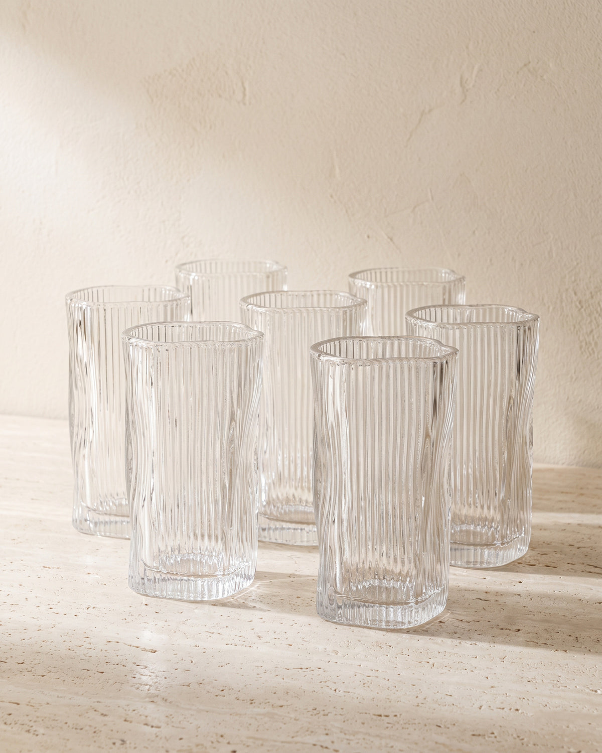 Diamond clear Lines - Longdrink glazen - 6 stuks