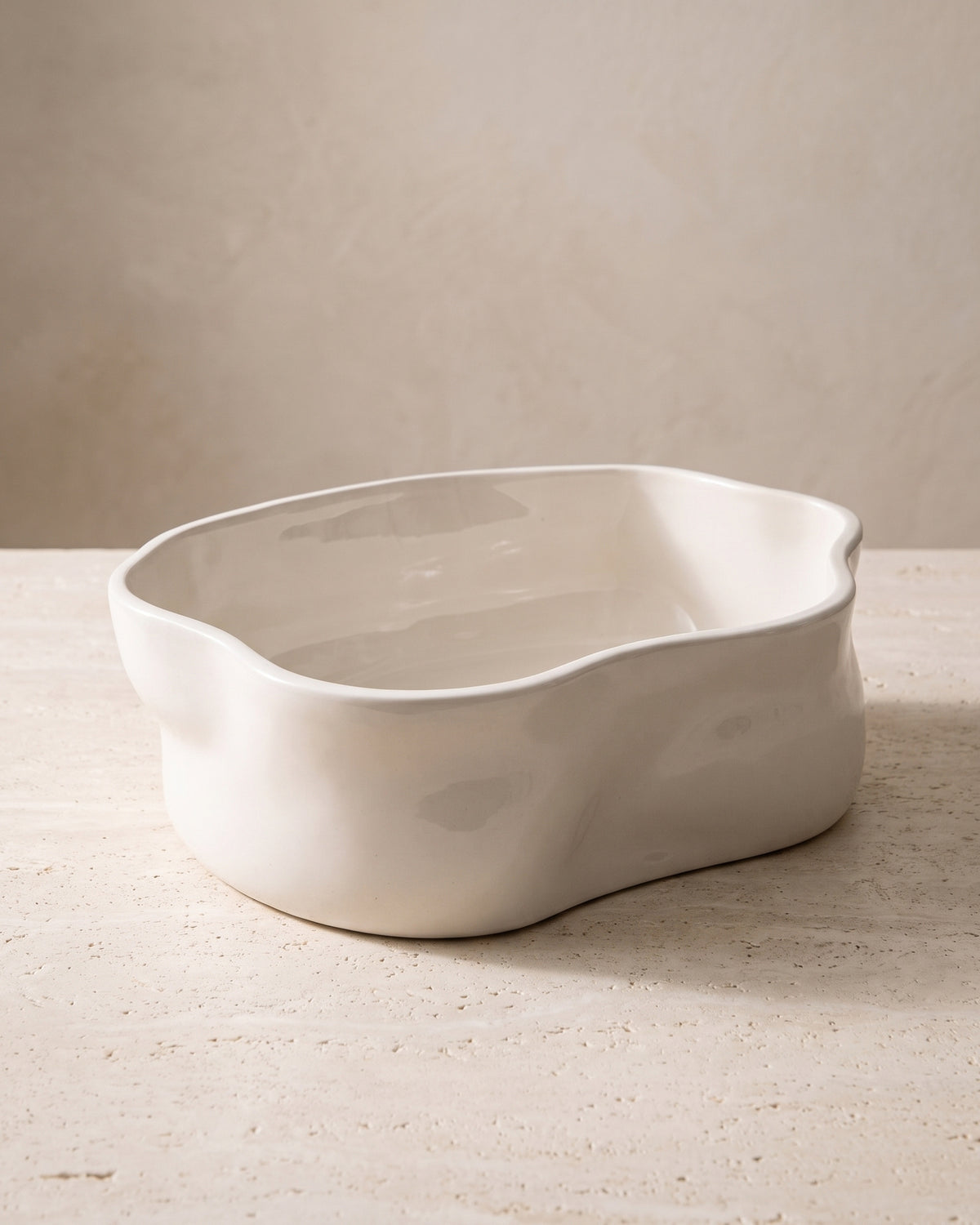 Nordic - Keramieken Wave Schaal - Créme - 2240 ml