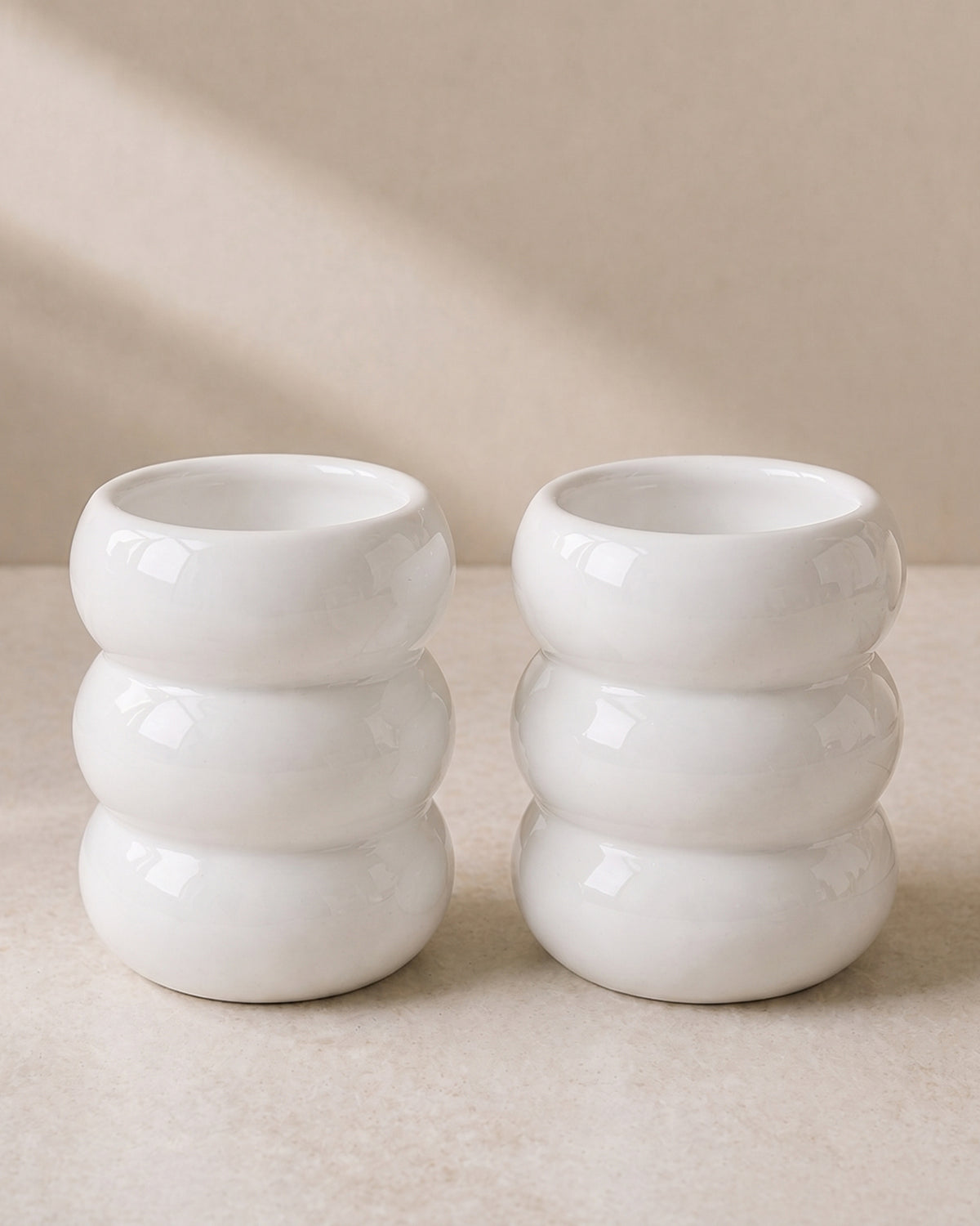 Wave Bubble Kupa - Beyaz - 2 Adet - 400 ml