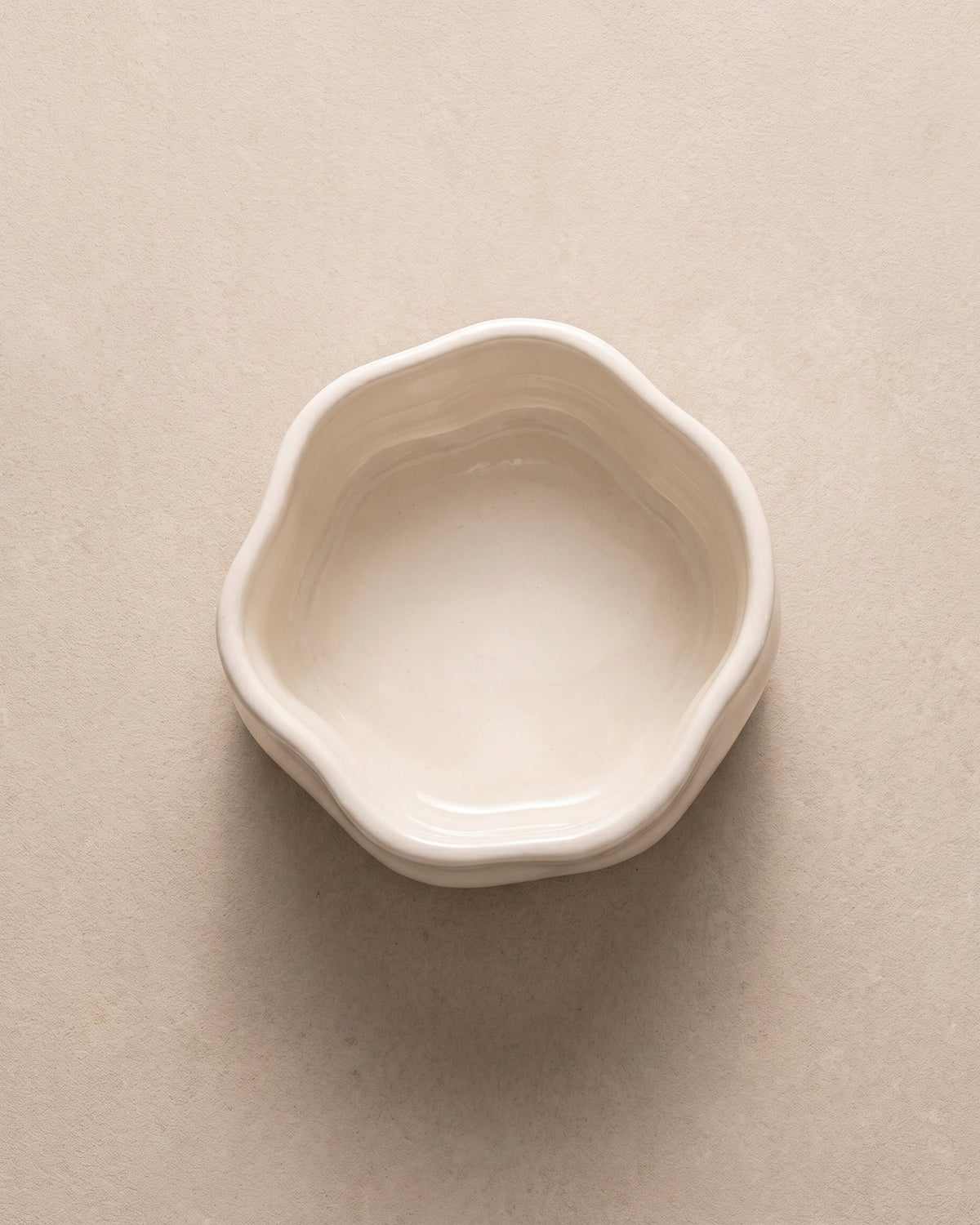 Nordic - Keramieken Wave Schaal - Créme - 110 ml - 6 stuks