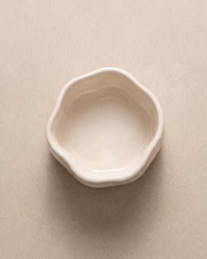 Nordic - Keramieken Wave Schaal - Créme - 110 ml - 6 stuks