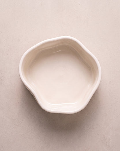 Nordic - Keramieken Wave Schaal - Créme - 310 ml - 6 stuks