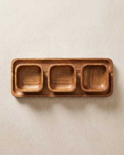 Elore Acacia Snackset Vierkant 3 - Delig