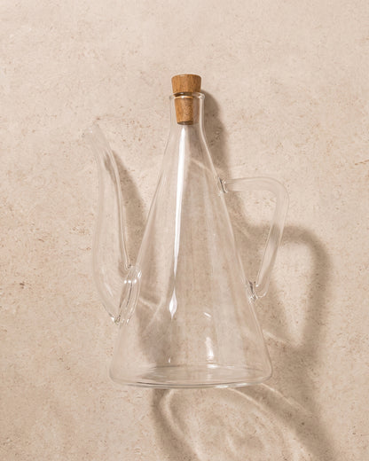 Soledo borosilicaat glazen oliefles met acacia dop | 585 ml