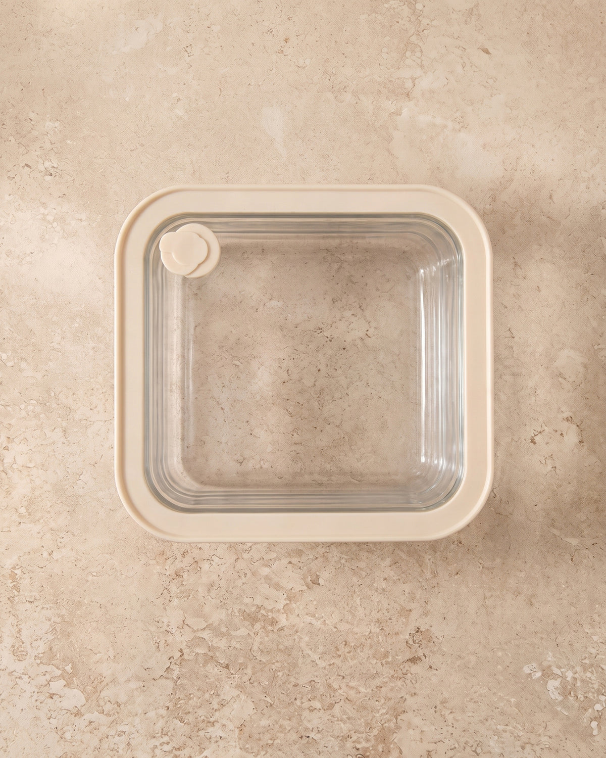 Vershoudbak rechthoekig |  1170 ml | Beige-transparant