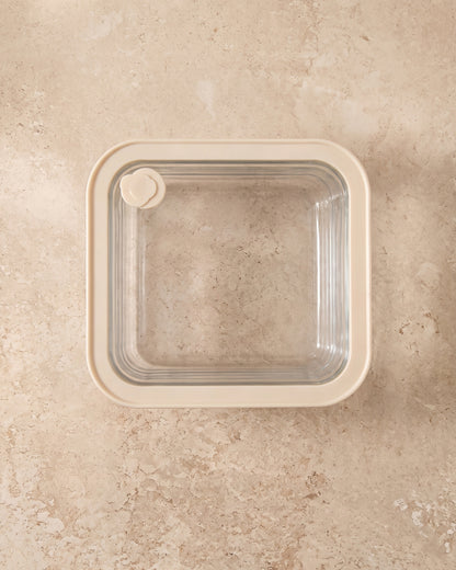 Vershoudbak rechthoekig |  1170 ml | Beige-transparant