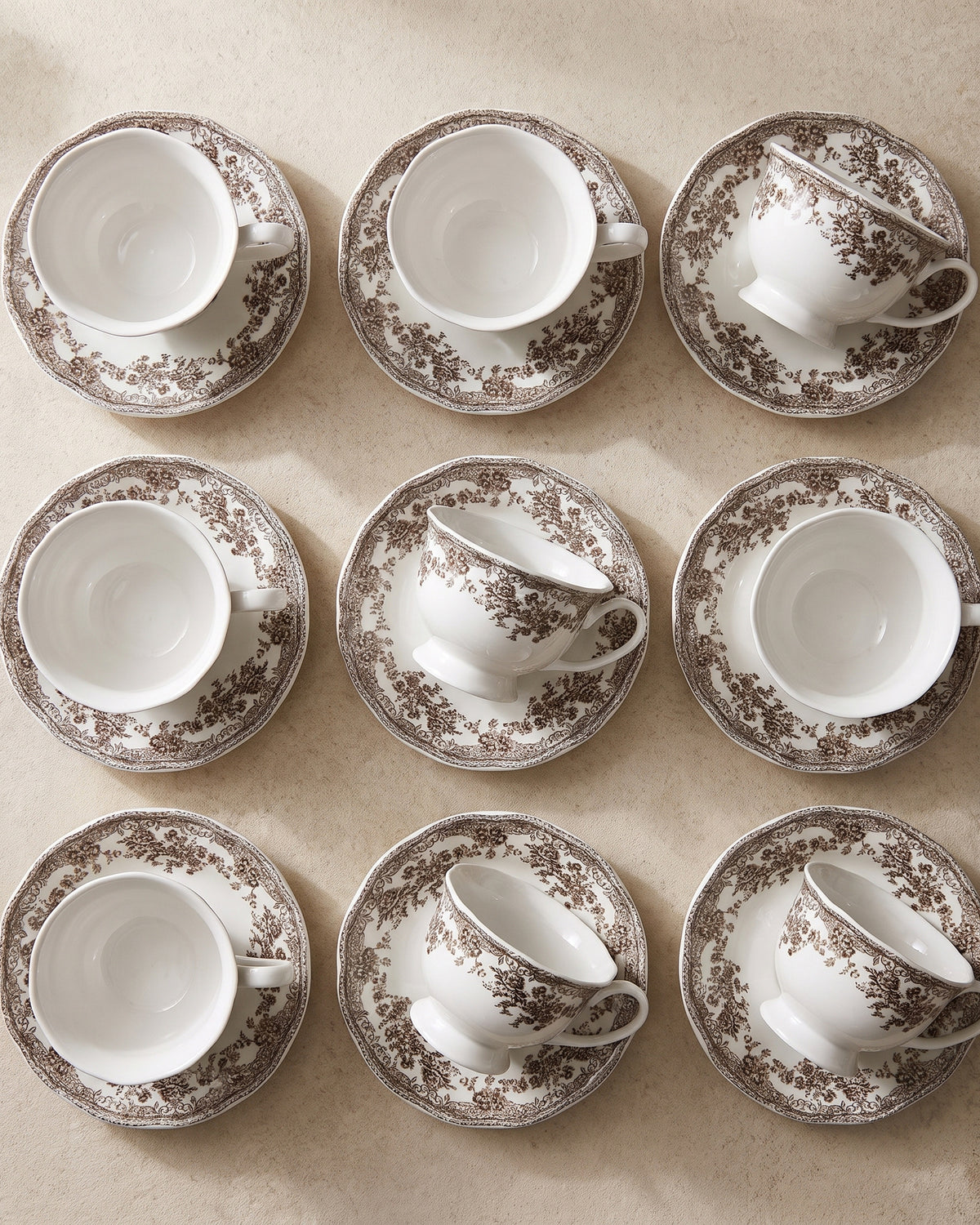 Vintage koffieset Bruin 12-delig
