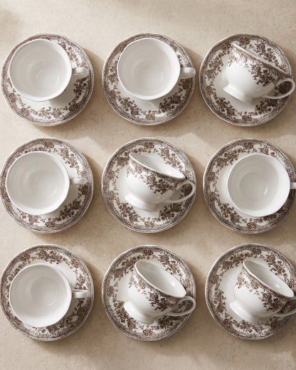Vintage koffieset Bruin 12-delig