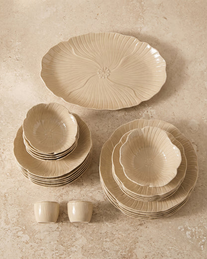 Bricard Florange Dinerset Taupe – 27-Delig Porseleinen Serviesset voor 6 Personen