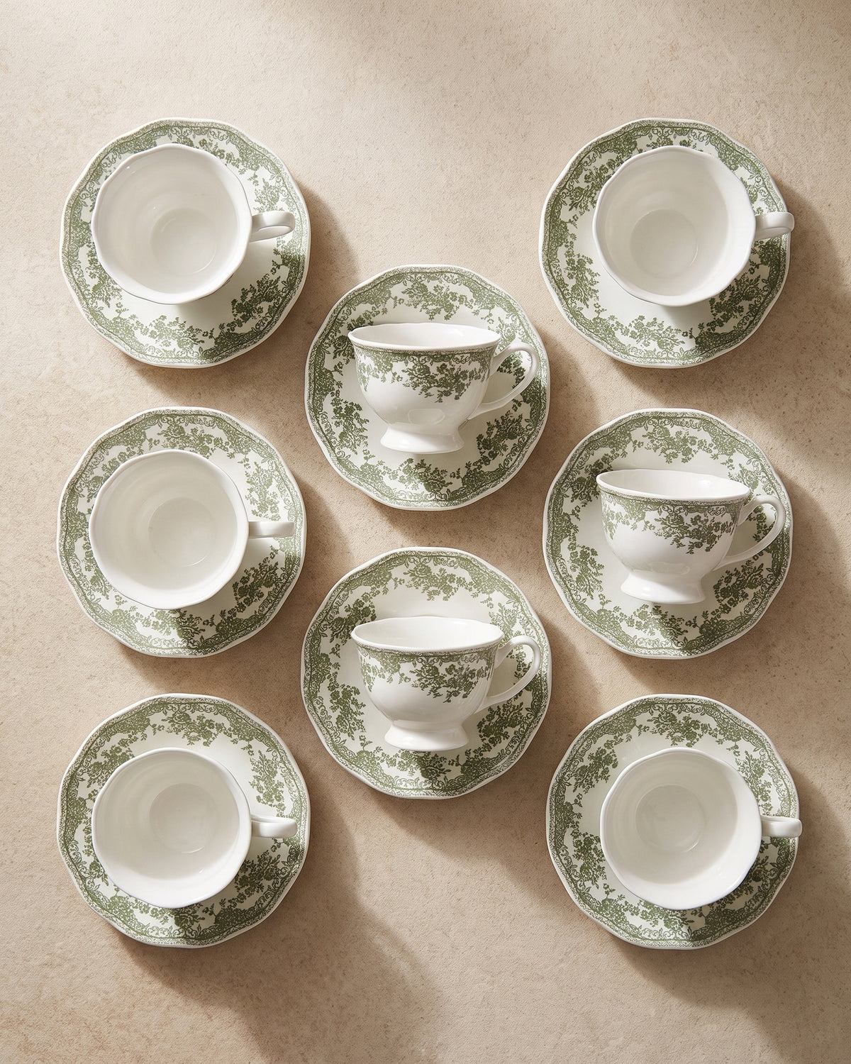 Vintage koffieset Groen 12-delig