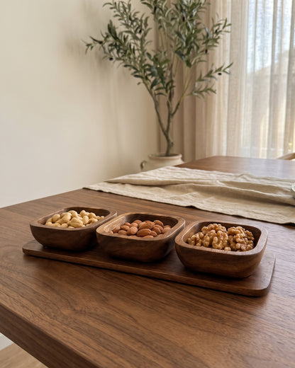 Elore Acacia Snackset Vierkant 3 - Delig