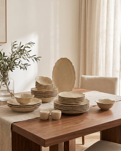 Bricard Florange Dinerset Taupe – 27-Delig Porseleinen Serviesset voor 6 Personen