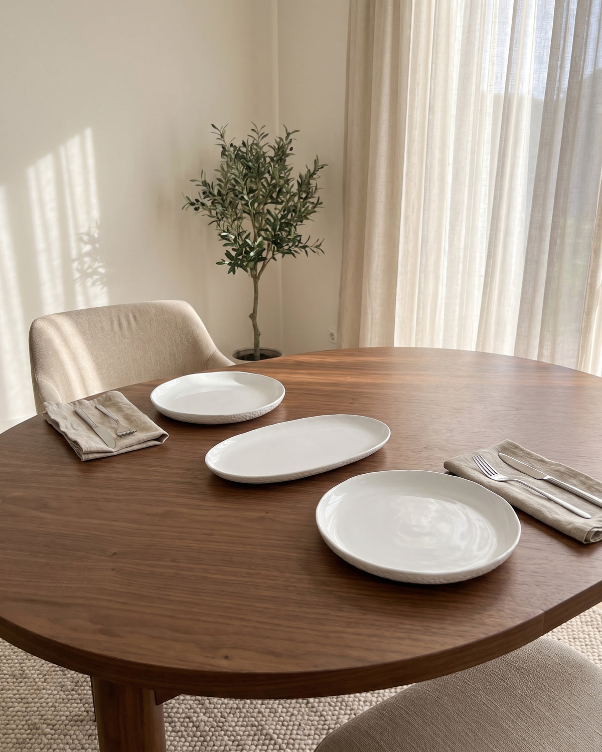 Barles Stone Dinerset | wit-taupe | 6 persoons