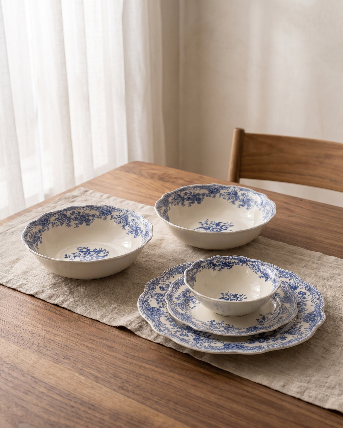 Vintage - Serviesset - 25 Delig - Blauw