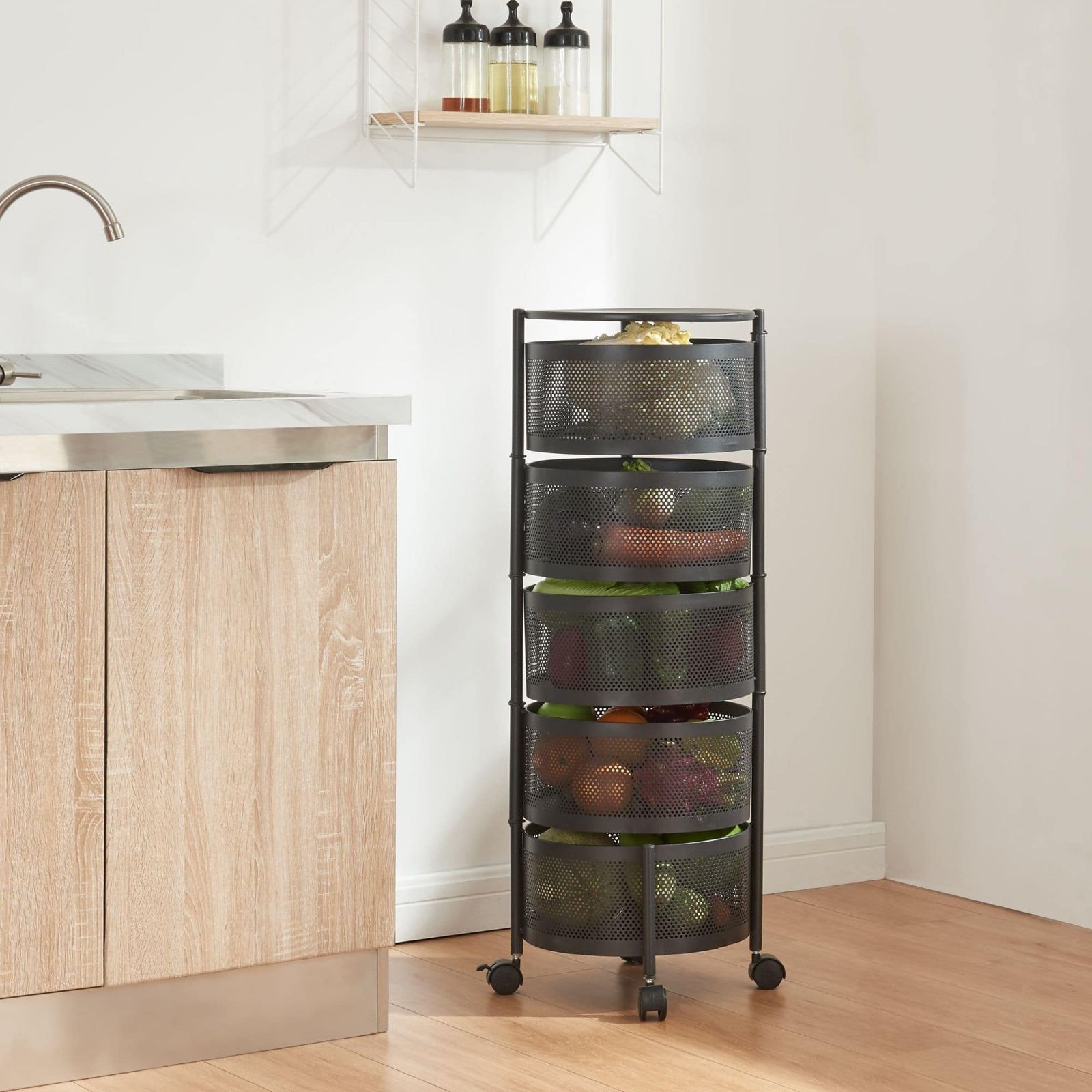 Opberg Trolley Rond Zwart