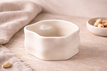 Nordic- Keramieken Wave Schaal - Créme - 210 ml - 6 stuks