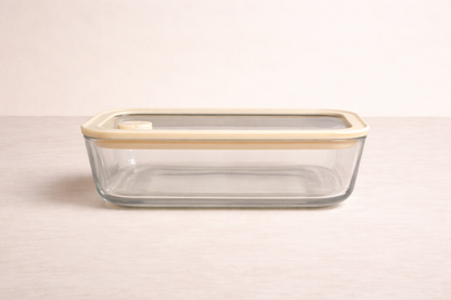 Frischhaltedose rechteckig | 1170 ml | Beige-transparent