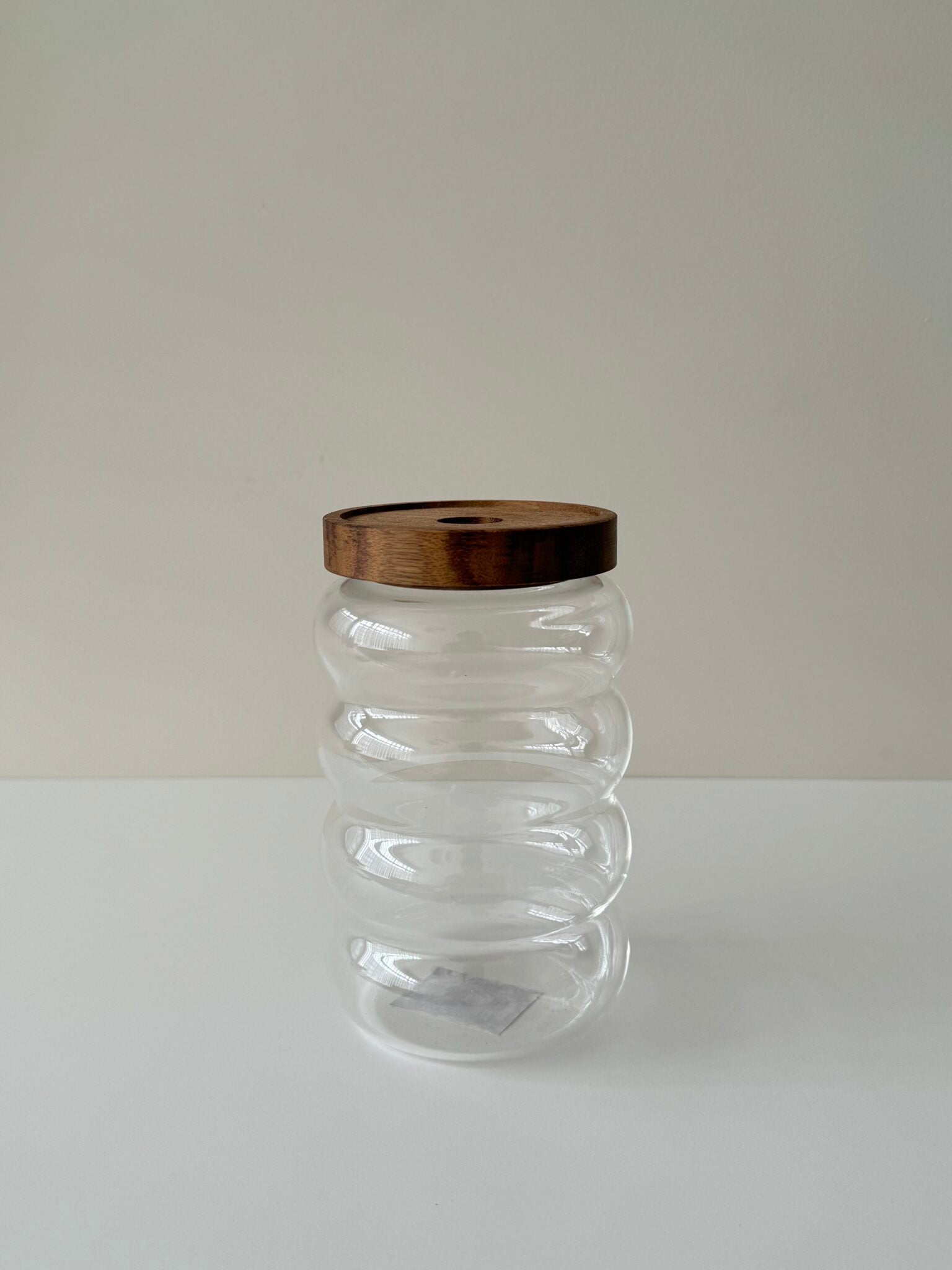 Voorraadpot bubble met acacia houten deksel | 700 cc