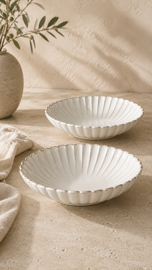 Bloomy Lotus Servierschale oval | 2 Stück | 23 cm