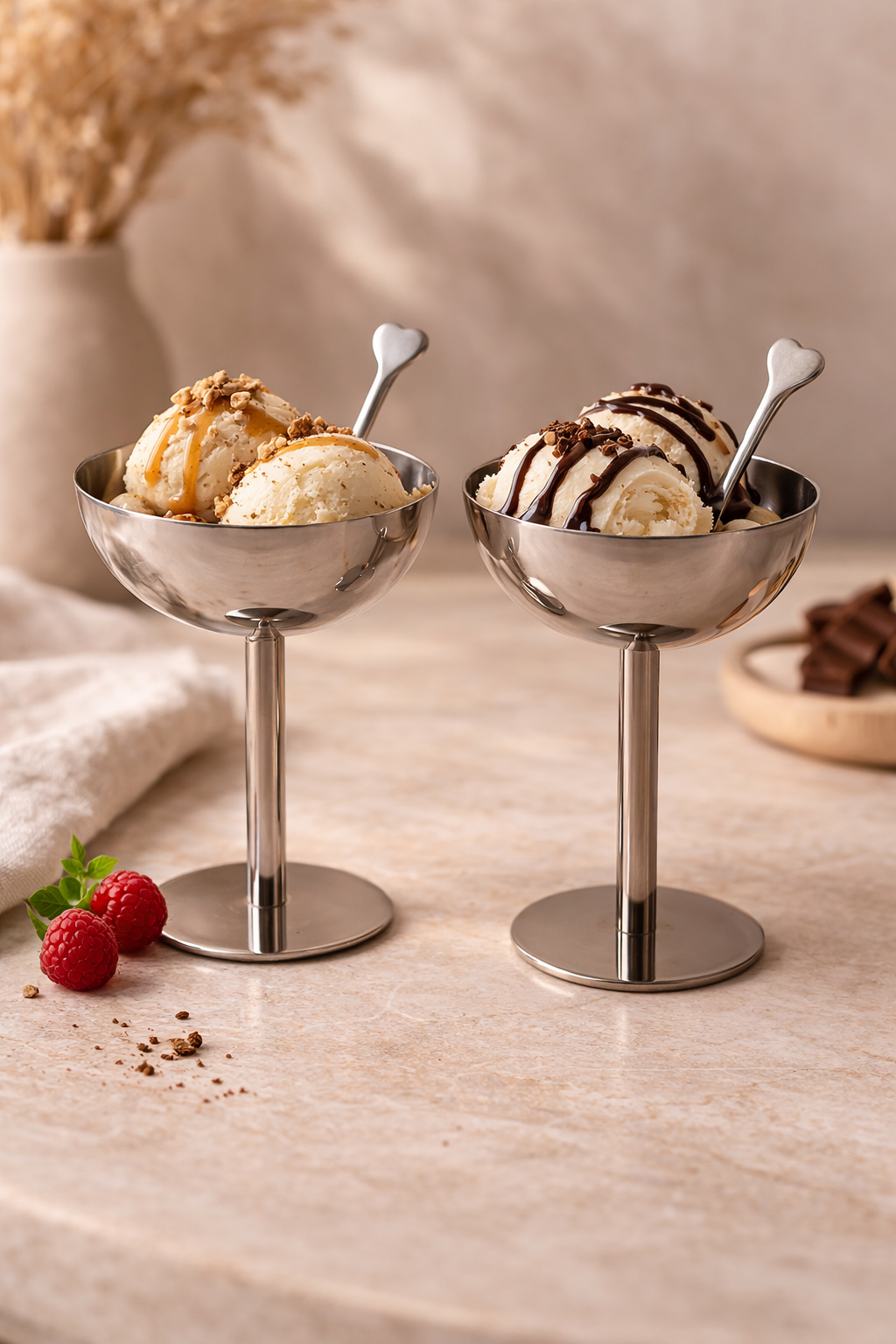 Aura rvs coupe | 2 stuks | 10 cm