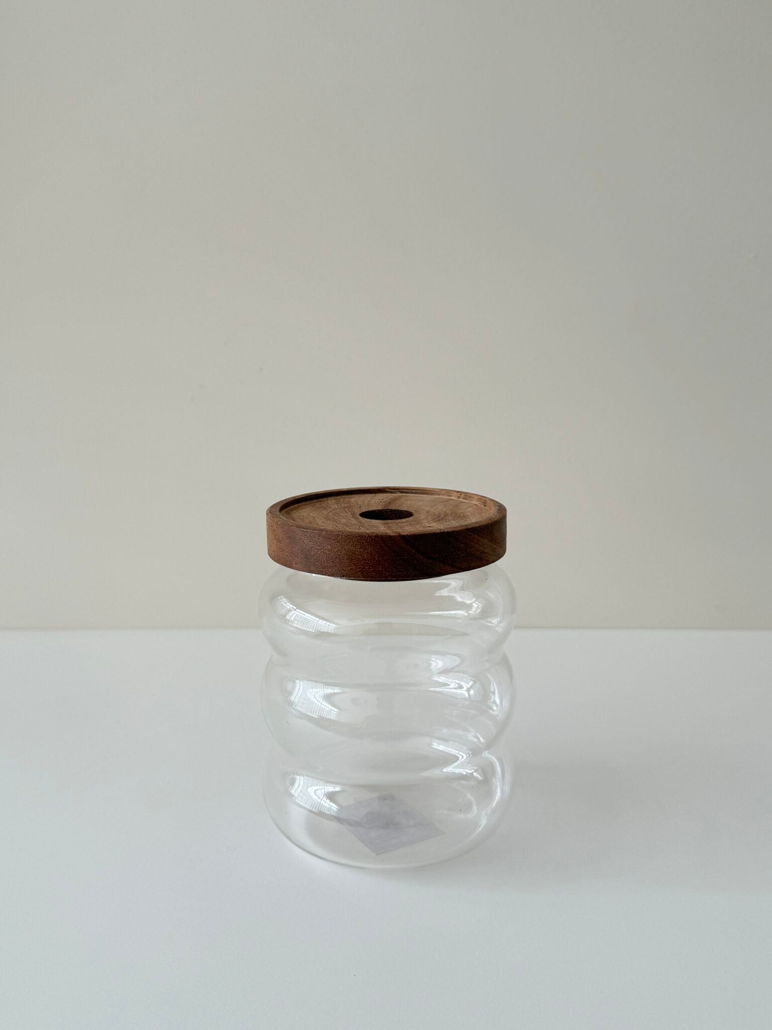 Voorraadpot bubble met acacia houten deksel | 550 cc