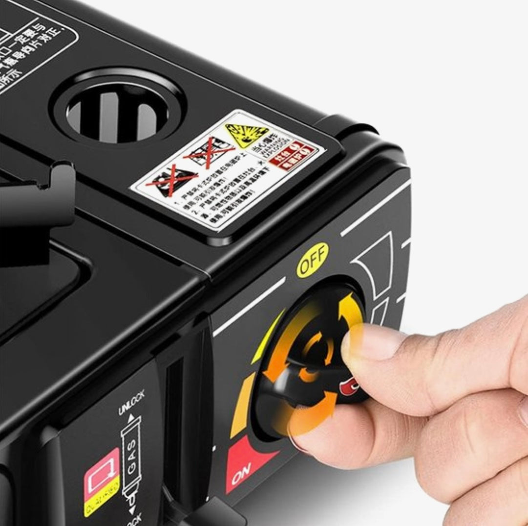 Draagbare gasfornuis + 4 gasflessen