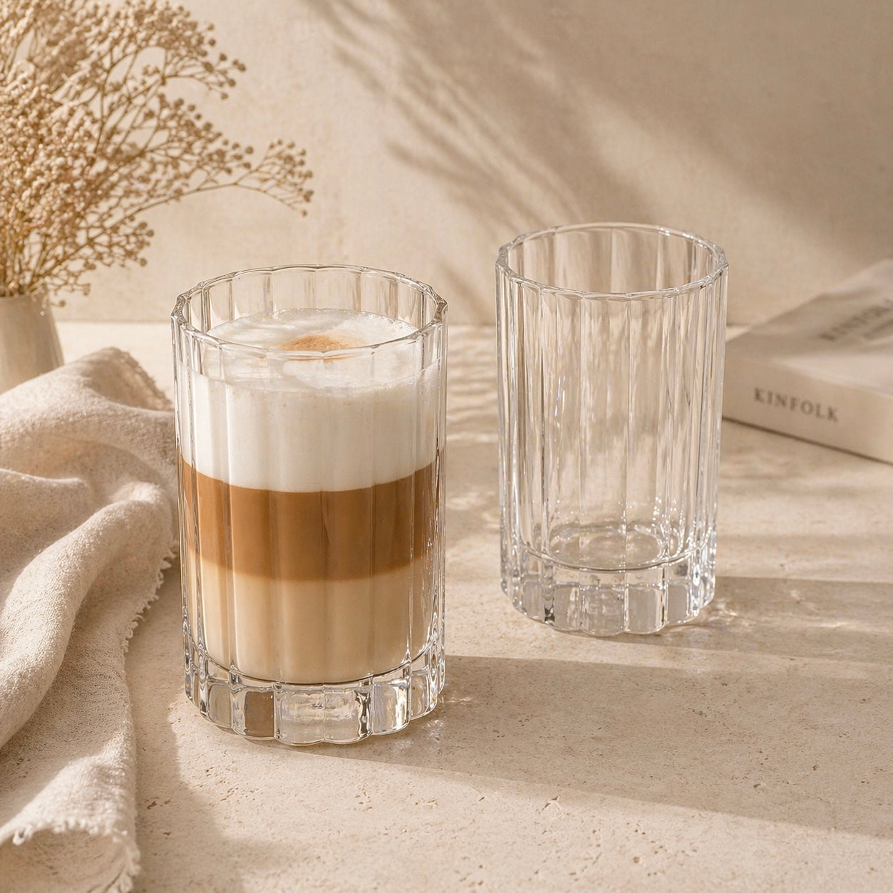 Luno çiçek desenli içecek bardağı | 2 adet | 300 ml
